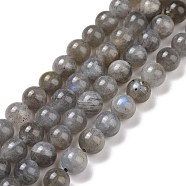 Natural Labradorite Bead Strands, Round, 6mm, Hole: 1mm, about 62pcs/strand, 15.5 inch(G-P259-03-6mm)