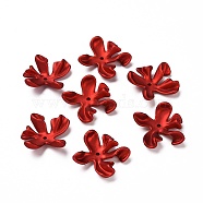 Rubberized Style Acrylic Bead Caps, Frosted, 5-Petal Flower, FireBrick, 20x19.5x6mm, Hole: 1.5mm(OACR-E013-04)