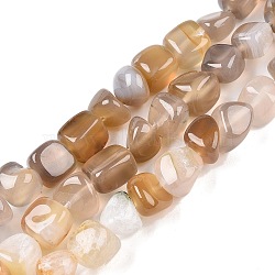 Natural Grey Agate Beads Strands, Nuggets, Tumbled Stone, 7~12x9~11x9~11mm, Hole: 1mm, about 37~39pcs/strand, 14.29~14.72 inch(36.3~37.4cm)(G-N342-64)