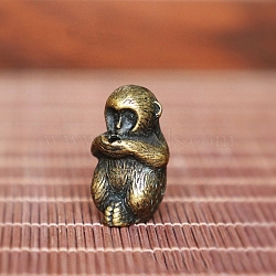 Chinese Zodiac Alloy Incense Burners Holder, Aromatherapy Furnace Home Decor, Monkey, 15x15x30mm(PW-WG008E6-09)