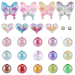 DIY Beads Kits, including Acrylic Beads, Brass Rhinestone Spacer Beads, Mixed Color(DIY-SP0001-59)