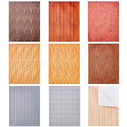 9 Sheets 9 Colors Paper Self Adhesive Wallpaper, Waterproof Wall Stickers for Model, Sand Table Building Decoration, Rectangle with Tile Pattern, Mixed Color, 285x210x0.2mm, 1 sheet/color(DIY-OC0010-05)