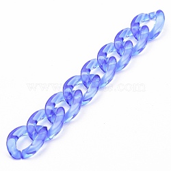 Handmade Transparent Acrylic Curb Chains, Unwelded, Cadet Blue, 39.37 inch(100cm), Link: 23x17x4.5mm, 1m/strand(AJEW-JB00833-02)