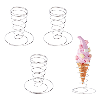 304 Stainless Steel Food Cone Diplay Stand, for Ice Cream Cone, Finger Food, Stainless Steel Color, 90x109mm, Inner Diameter: 47mm