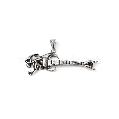Antique Silver Musical Instruments 304 Stainless Steel Big Pendants