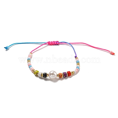  Colorful Beaded Bracelet Sweet and Cute Girl Style Adjustable Imitation Pearl Bracelet Versatile Bracelet(AR4716-7)-2