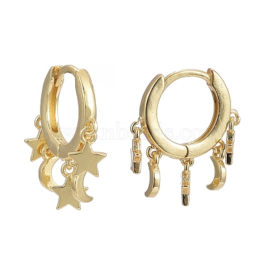 Brass Huggie Hoop Earrings(EJEW-K083-44G)-3