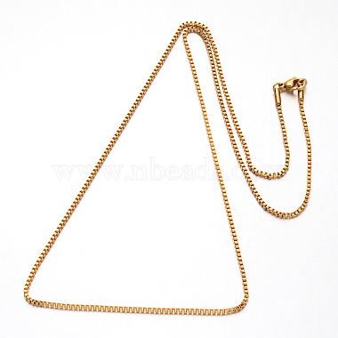 304 Stainless Steel Box Chain Venetian Chain Necklaces(NJEW-I065-13A)-2
