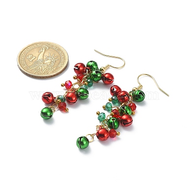 Christmas Bell Glass Dangle Earrings(EJEW-JE05271)-3