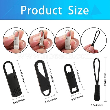 Replacement Zipper Slider 6pcs Zipper Puller Set Portable Zip