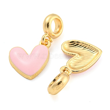 Rack Plating Alloy Enamel Heart European Dangle Charms(FIND-B034-20G-01)-2