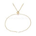 Adjustable Brass Slider Bracelets Making, Bolo Bracelets, Nickel Free, Real 18K Gold Plated, 4-41/64 inch(11.8cm), 1.5mm, Hole: 1.4mm(KK-T059-01G-NF)