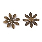 Multi-Petal Iron Bead Caps, Flower, Antique Bronze, 29x26.5x3mm, Hole: 1.5mm(IFIN-WH0070-08AB)