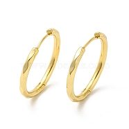 Rack Plating Brass Hinged Hoop Earrings for Women, Cadmium Free & Nickel Free & Lead Free, Real 18K Gold Plated, 23x24x2.5mm, Pin: 0.7mm(EJEW-E270-30G)