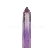 Point Tower Natural Natural Amethyst Home Display Decoration, Healing Stone Wands, for Reiki Chakra Meditation Therapy Decors, Hexagon Prism, 10x50mm(PW-WG24364-01)