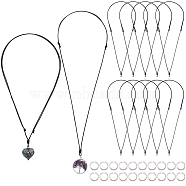 20Pcs Adjustable Korean Waxed Polyester Cord Necklace Making, with 20Pcs 304 Stainless Steel Open Jump Rings, Black, 33.7 inch(85.6cm)(AJEW-SC0003-02)