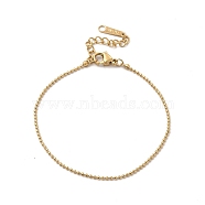 Ion Plating(IP) 304 Stainless Steel Ball Chain Bracelet for Women, Real 14K Gold Plated, 6-5/8 inch(16.7cm)(BJEW-G667-10G)