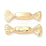 Brass Connector Charms, Candy Links, Real 18K Gold Plated, 10x28.5x5mm, Hole: 0.9mm(KK-K333-61G)