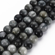 Natural Hawk's Eye Beads Strands, Eagle Eye Stone, Grade AB+, Round, 8mm, Hole: 1mm, about 45~48pcs/strand, 15.3 inch(G-S333-8mm-034)