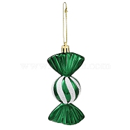 Christmas Electroplate Plastic Candy Pendants Decorations, Nylon Rope Christmas Tree Hanging Ornaments, Dark Green, 181mm(KY-D020-01D)