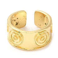 Rack Plating Brass Open Cuff Rings, Wide Band Rings for Women, Lead Free & Cadmium Free, Long-Lasting Plated, Real 18K Gold Plated, 11.5mm, Inner Diameter: 18mm(RJEW-Q770-29G)
