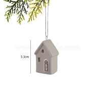 Christmas Porcelain Pendant Decorations, for Christmas Tree Hanging Ornaments, House, 53mm(PW-WG51DF9-01)