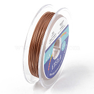 Tiger Tail Beading Wire, 7-Strand Bead Stringing Wire, Nylon Coated Stainless Steel Wire, Sienna, 26 Gauge, 0.4mm, about 32.8 Feet(10m)/roll(TWIR-R007-0.4mm-11)