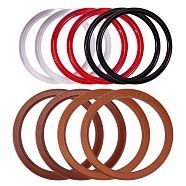 10 Pcs 5 Styles ABS Plastic Ring Shape Purse Handle, Wooden Ring Shape Purse Handle, for Bag Handles Replacement Accessories, Mixed Color, 2pcs/style(AJEW-SZ0001-47)