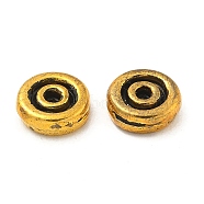 Tibetan Style Alloy Beads, Cadmium Free & Lead Free, Flat Round, Antique Golden, 8x2.5mm, Hole: 1mm, about 1515pcs/1000g(TIBE-P003-30B-AG)