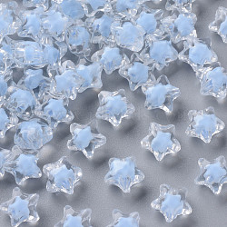 Transparent Acrylic Beads, Bead in Bead, Faceted, Star, Cornflower Blue, 10.5x11x7mm, Hole: 2mm, about 1280pcs/500g(TACR-S152-01A-SS2113)