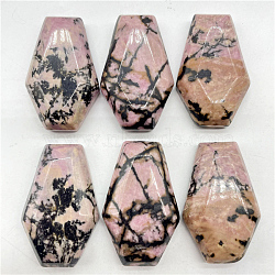 Halloween Natural Rose Quartz Carved Coffin Figurines, Reiki Stones Statues for Energy Balancing Meditation Therapy, 19x30x7mm(DARK-PW0001-052F)