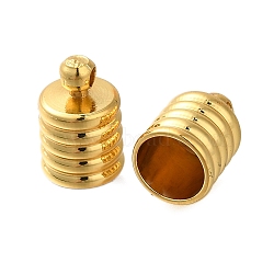 Rack Plating Brass End Caps, Long-Lasting Plated, Lead Free & Cadmium Free, Real 18K Gold Plated, 10.5x7mm, Hole: 1.4mm, Inner Diameter: 6mm(KK-H512-03G)