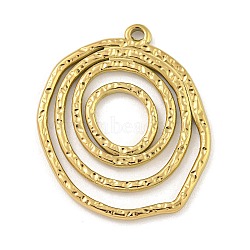 304 Stainless Steel Pendants, Spiral Oval Charm, Golden, 29x25x2mm, Hole: 1.5mm(STAS-M073-48G)