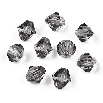 Transparent Acrylic Beads, Bicone, Gray, 8x7.5mm, Hole: 1.6mm