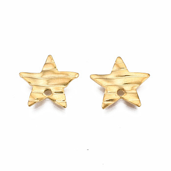 304 Stainless Steel Charms, Twist Star, Golden, 12x12x1mm, Hole: 1.4mm