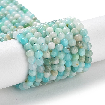 Natural Amazonite Beads Strands, Round, 4mm, Hole: 0.8mm, about 103~105pcs/strand, 14.96~15.16''(38~38.5cm)