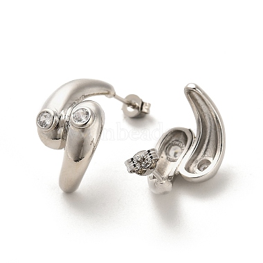 Boucles d'oreilles en laiton plaqué en forme de larme(EJEW-M240-07P)-2