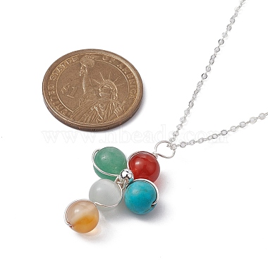 Natural & Synthetic Mixed Gemstone Cross Jewelry Set(SJEW-JS01284-02)-8