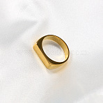 Rectangle 304 Stainless Steel Finger Rings for Men, Golden, US Size 10(19.8mm)(FS-WGDBD74-04)