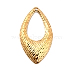 Rack Plating Brass Pendants, Long-Lasting Plated, Teardrop Charm, Golden, 24x13x2mm, Hole: 1mm(KK-E067-18G)