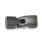 304 Stainless Steel Snap Lock Clasps, Antique Silver, 35x13x9mm(STAS-A138-01AS)