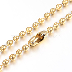 PVD Vacuum Plating 304 Stainless Steel Ball Chain Necklaces Making, Long-Lasting Plated, Round, Golden, 23.6 inch(60cm), 1.5mm(MAK-I008-01G-B01)
