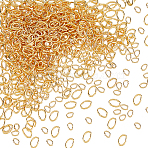 600Pcs 2 Styles Brass Open Jump Rings, Long-Lasting Plated, Oval, Real 18K Gold Plated, 21~18 Gauge, 4~6x3~4x0.7~1mm, Inner Diameter: 1.5~2.5x2.5~5mm, 300pcs/style(KK-HS0001-43)