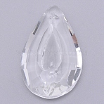Transparent Glass Pendants, for Chandelier Crystal Hanging Pendants, Faceted, Teardrop, Clear, 48x30x12mm, Hole: 1.4mm(GLAA-WH0022-29)