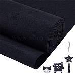Felt Fabric, DIY Crafts, Rectangle, Black, 300x3mm(DIY-WH0899-09A)