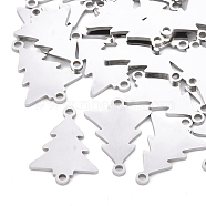 201 Stainless Steel Links connectors, Laser Cut Links, Tree, Stainless Steel Color, 17.5x13x1mm, Hole: 1.4mm(STAS-T044-21P)