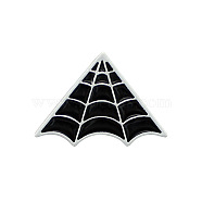 Safety Brooch Pin, Alloy Enamel Badge for Suit Shirt Collar, Spider Web, 18x26mm(JEWB-PW0001-007A)