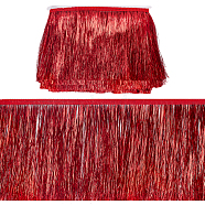 Polyester Fringe Trimmings, Tassel Trims, Ornament Accessories, Dark Red, 150x1mm, 10m/card(OCOR-WH0086-09C)