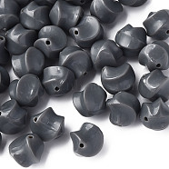 Opaque Acrylic Beads, Twist, Gray, 14.5x14x14mm, Hole: 1.6mm, about 390pcs/500g(MACR-S373-139-A04)