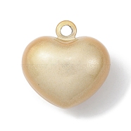 Spray Printed Alloy Bell Pendants, Heart, Goldenrod, 22.5x22.5x16.5mm, Hole: 3mm(KK-P252-A02)